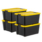 IRIS 60 Qt Black Plastic Storage Bin with Lid Tote, Plastic Storage Container with Lid, 6-Pack