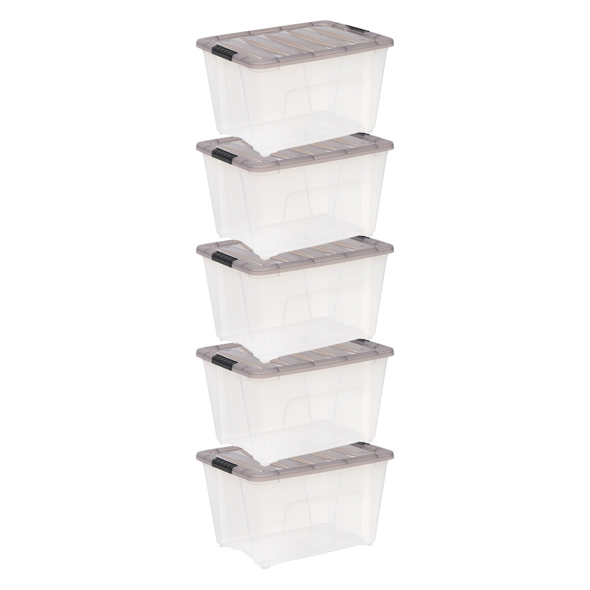 IRIS 40 Qt. Plastic Storage Bins with Lids, Stackable Storage Containers, Totes, 5 Pack