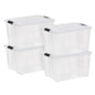 IRIS 60 Qt. Plastic Storage Bins with Lids, Stackable Storage Containers, Totes, 4 Pack