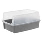 IRIS XXL Open-Top, Side Entry Cat Litter Box with High Sides, Easy to Clean for Big Cats, Gray