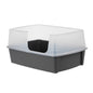 IRIS, XXL Open-Top Cat Litter Box with High Sides, Easy to Clean for Big Cats, Gray