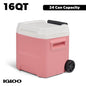 Igloo 16 QT Laguna Hard Side Ice Chest Cooler with Wheels, Aqua Blue