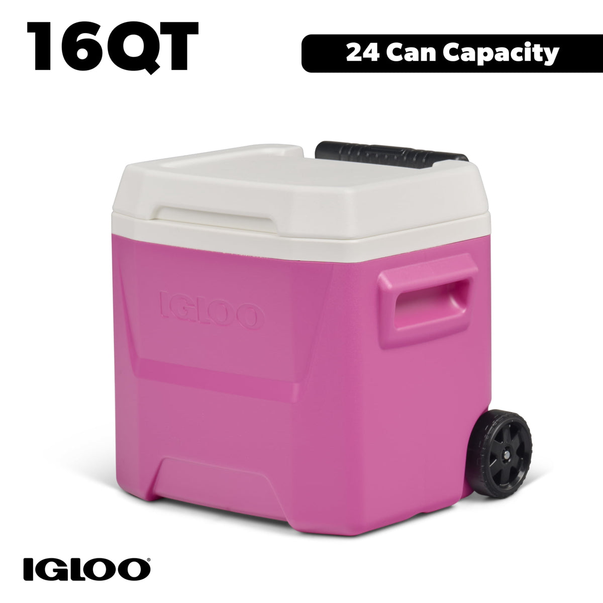 Igloo 16 QT Laguna Hard Side Ice Chest Cooler with Wheels, Aqua Blue