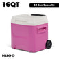 Igloo 16 QT Laguna Hard Side Ice Chest Cooler with Wheels, Aqua Blue