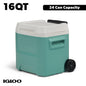Igloo 16 QT Laguna Hard Side Ice Chest Cooler with Wheels, Aqua Blue