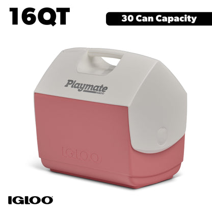 Igloo 16 QT Playmate Elite Ice Chest Cooler, 30 Can Capacity, Pink