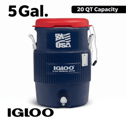 Igloo 5 Gallon Heavy-Duty Beverage Cooler, Blue