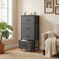 Kelno 5 Drawer Fabric Dresser Steel Frame Storage Chest Organizer with Wood Top, Rustic Brown