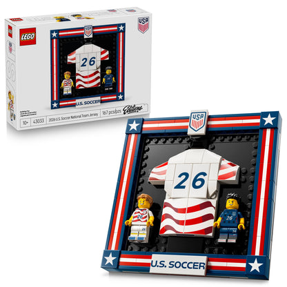 LEGO Editions 2026 U.S. Soccer National Team Jersey - Building Set for Boys & Girls, Ages 10+ - Birthday Gift - Bedroom or Shelf Decor for Sports Fans - 43033
