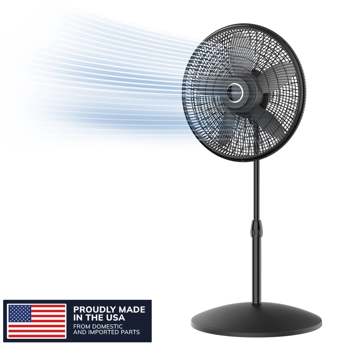 Lasko Cyclone 18" 3-Speed Oscillating, Adjustable Height, Tilting Head Pedestal Fan S18931