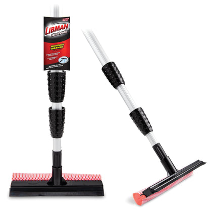 Libman Black and Red Telescopic Window Washer Squeegee and Sponge Combination Assembled Height 96"