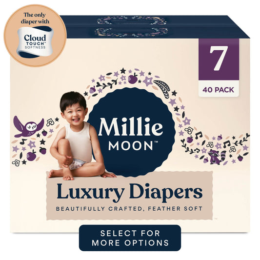 Millie Moon Luxury Diapers, Size 7, 40 Count (Select for More Options)