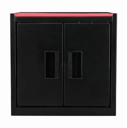 Hyper Tough Mini Tool Cabinet, 11.6 in, Steel, Black, Double Doors, Non-Slip Top Mat