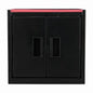 Hyper Tough Mini Tool Cabinet, 11.6 in, Steel, Black, Double Doors, Non-Slip Top Mat