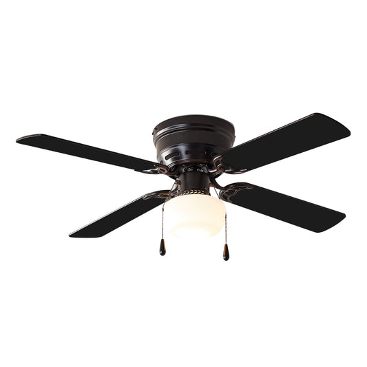 Mainstays 42 in Hugger Indoor Ceiling Fan with Light Kit, Black, 4 Blades, Reverse Airflow