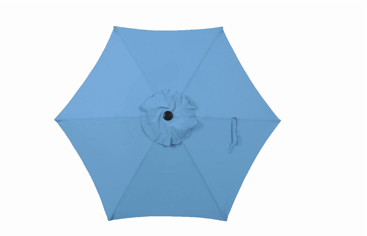 Mainstays 7.5ft Market Outdoor Umbrella with Push-Up Lift and 3-Angle Tilt in Light Blue Paradise