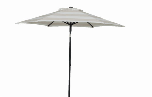 Mainstays 7.5ft Round Market Outdoor Umbrella with Push-Up Lift and 3-Angle Tilt in Tan Stripe