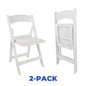 Mainstays Banquet Padded Resin Folding Chair, White, Set of 2