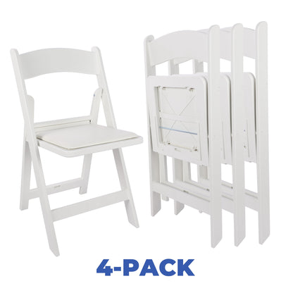 Mainstays Banquet Padded Resin Folding Chair, White, Set of 2