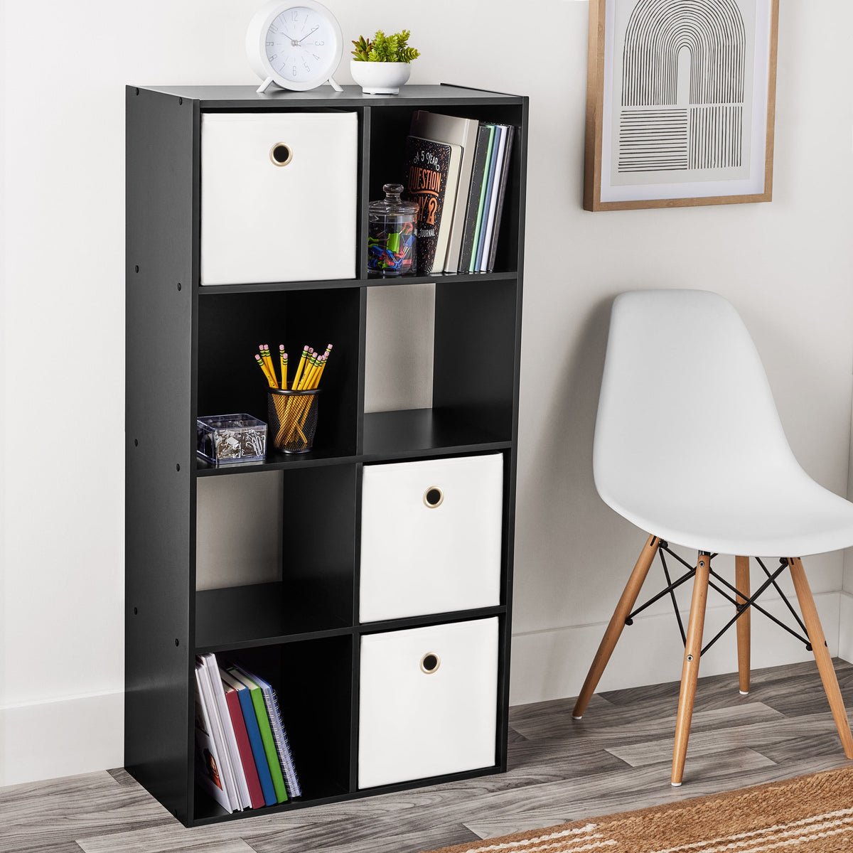 Mainstays 8 Cube Storage Organizer, Black