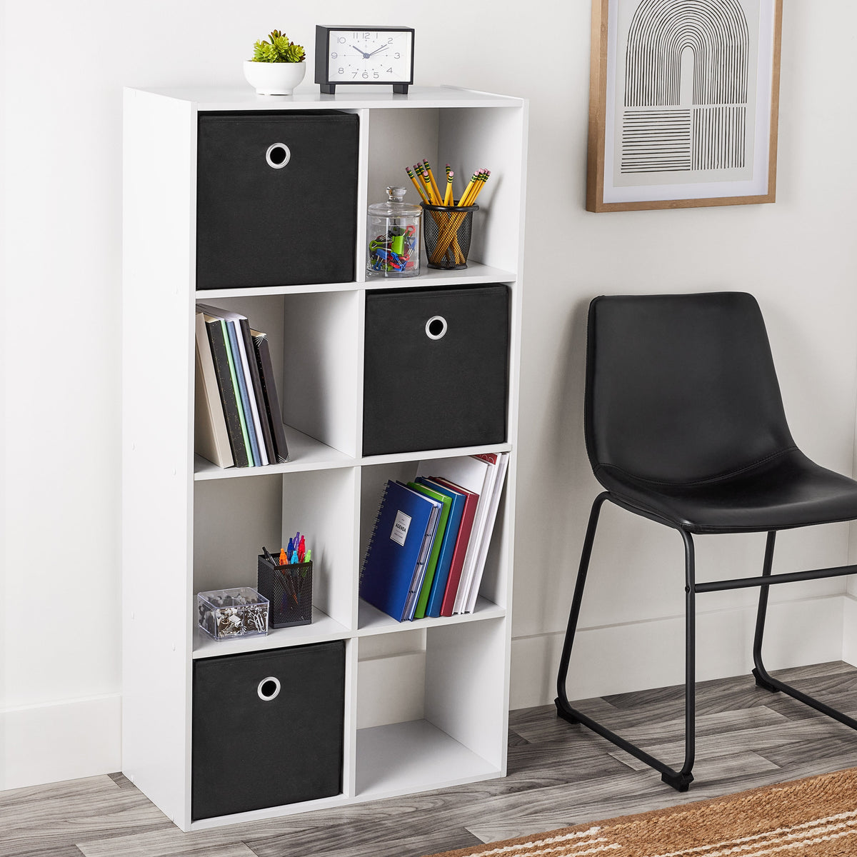 Mainstays 8 Cube Storage Organizer, Black