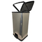 Mainstays 13.2 Gallon Plastic Step Trash Can with Lid, Silver