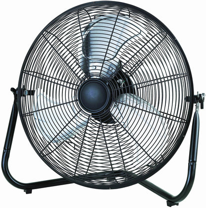 Mainstays 22.64 inch Black Floor Fan with 3 High Velocity Speeds, Tilt Mechanism
