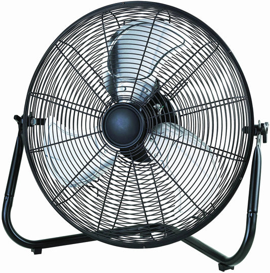 Mainstays 22.64 inch Black Floor Fan with 3 High Velocity Speeds, Tilt Mechanism