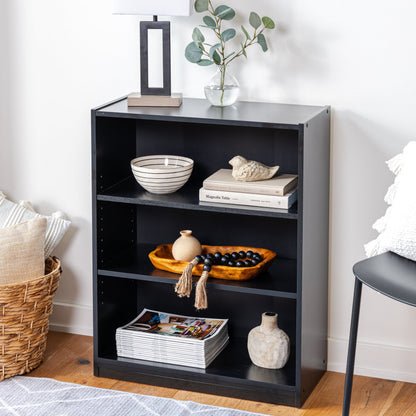 Mainstays 3-Shelf Bookcase with Adjustable Shelves, Canyon Walnut