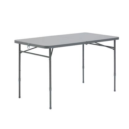 Mainstays 4 ft Adjustable Height Fold-in-Half Centerfold Folding Table, White