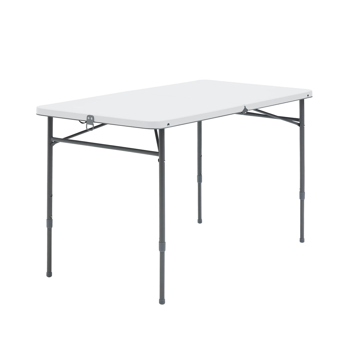 Mainstays 4 ft Adjustable Height Fold-in-Half Centerfold Folding Table, White
