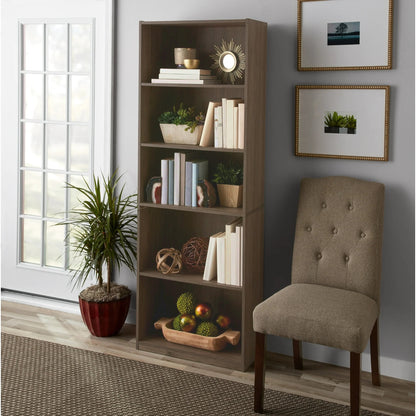 Mainstays 5-Shelf Bookcase with Adjustable Shelves, White