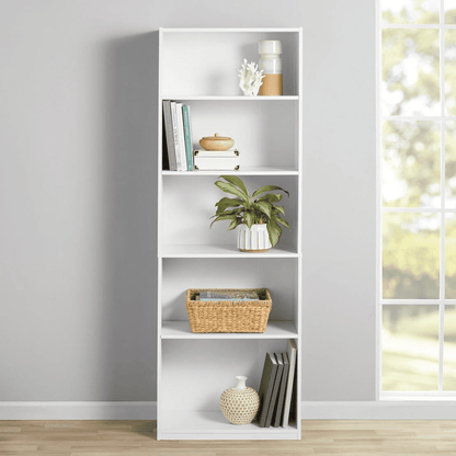 Mainstays 5-Shelf Bookcase with Adjustable Shelves, Rustic Oak
