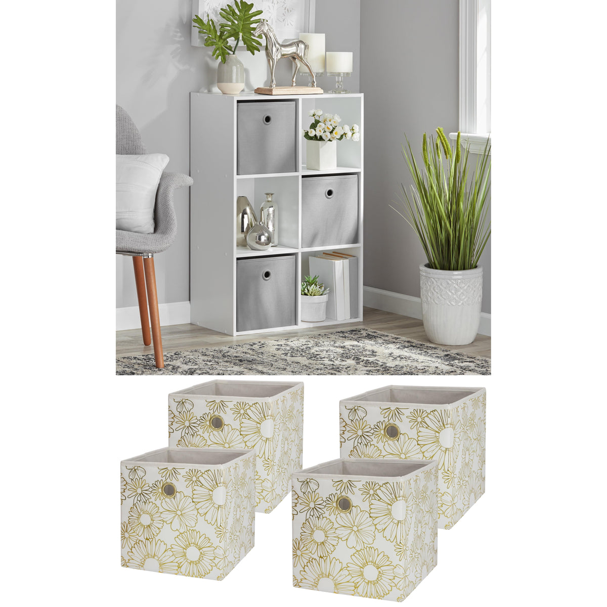 Mainstays 6 Cube Storage Organizer, White