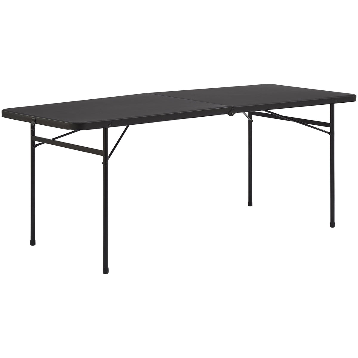 Mainstays 6 ft Rectangle Centerfold Folding Table, Black