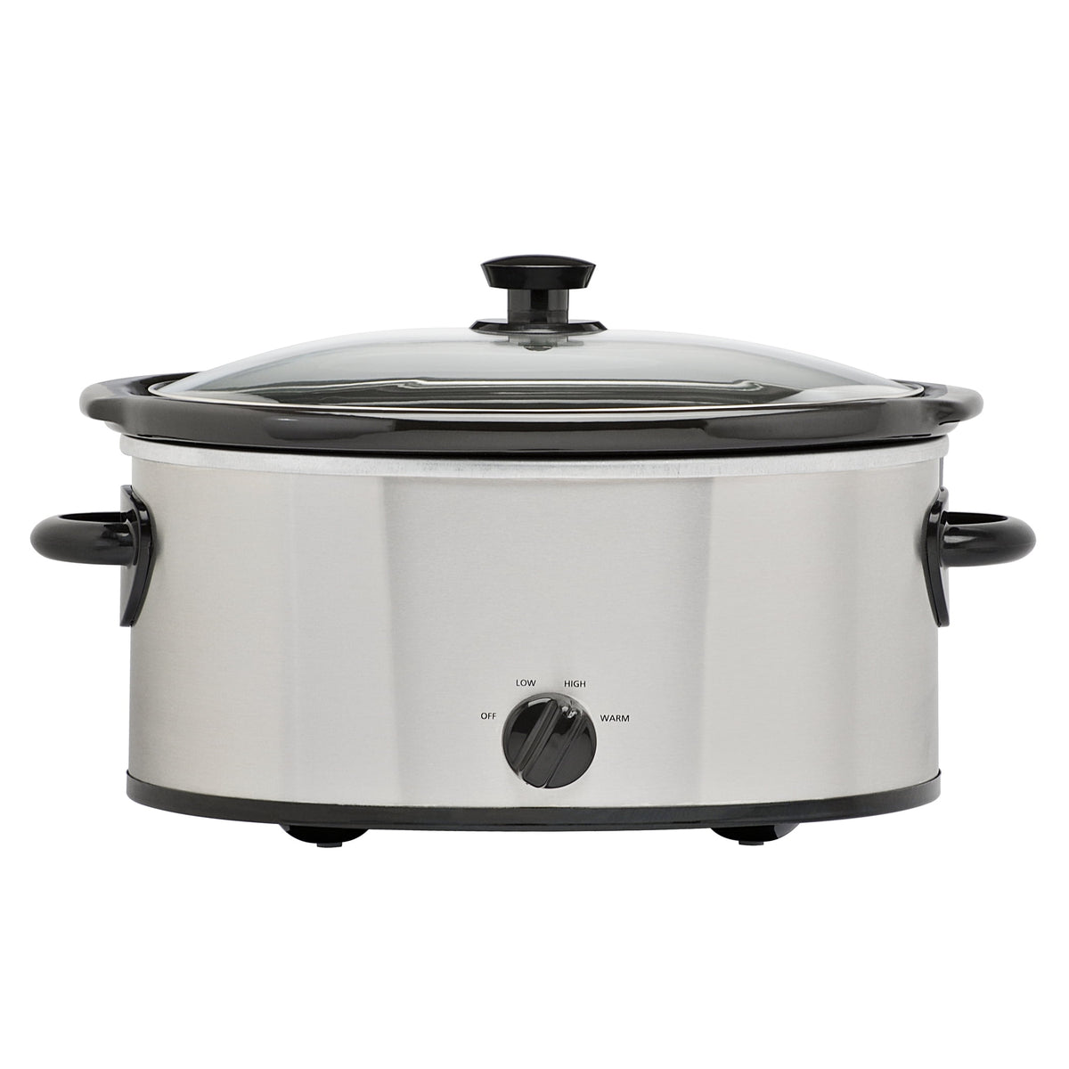 Mainstays 6 Quart Oval Slow Cooker, with Stainless Steel Finish and Glass Lid