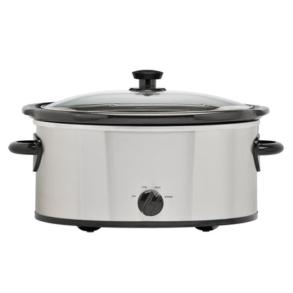 Mainstays 6 Quart Oval Slow Cooker, with Stainless Steel Finish and Glass Lid