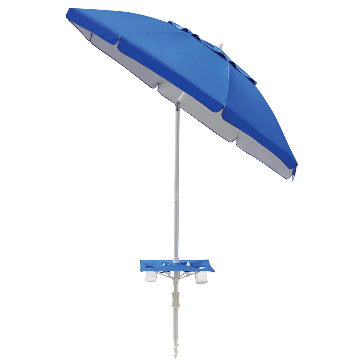 Mainstays 7 ft Round Beach Umbrella, Royal Blue, UPF 50+