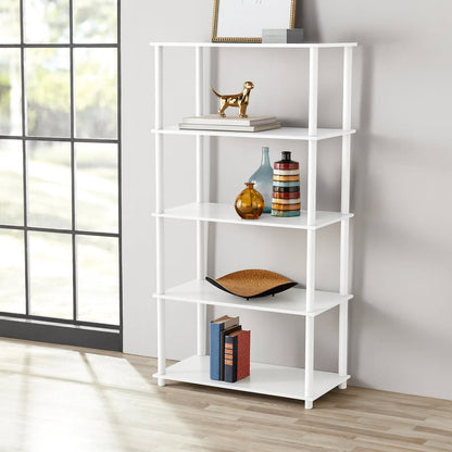 Mainstays No Tools 5-Shelf Bookcase, True Black Oak