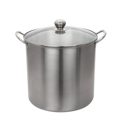 Mainstays 21.5 Quart Stainless Steel Canning Pot with Rack, Dual Water Bath Canner and Steam Canner