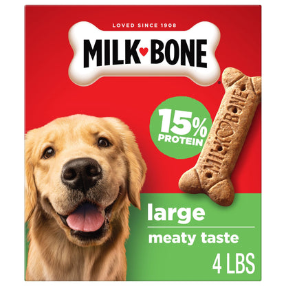 (2 pack) Milk Bone Crunchy Large Dog Treats, 10 Lb. Box, Original Beef Flavor