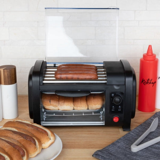 Great Northern Popcorn Hot Dog Toaster - Hot Dog Roller with Bun Warmer