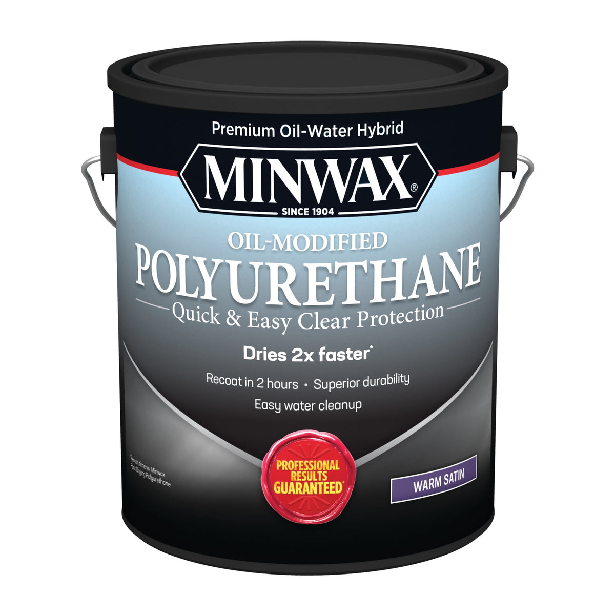 Minwax Water-Based Oil-Modified Polyurethane, Warm Satin, Clear, 1 Gallon