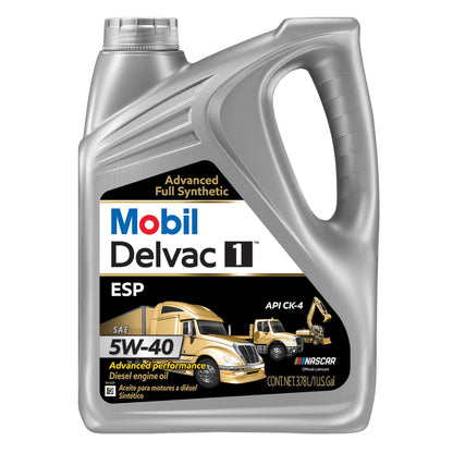 Mobil Delvac 1 ESP Heavy Duty Full Synthetic Diesel Engine Oil 5W-40, 1 Gal.