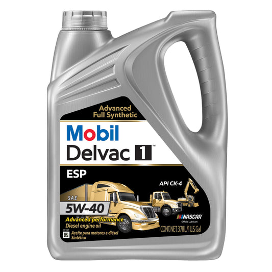 Mobil Delvac 1 ESP Heavy Duty Full Synthetic Diesel Engine Oil 5W-40, 1 Gal.