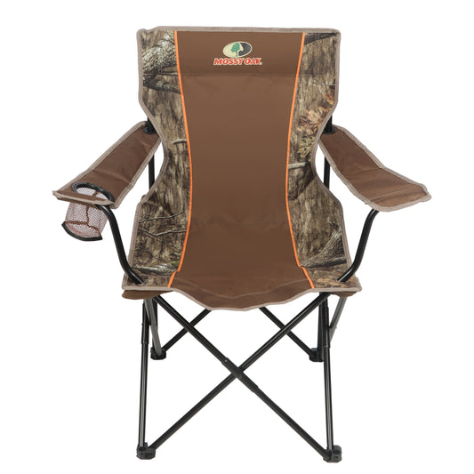 Mossy Oak Soft Arm Camo Quad Camp Chair with Cup Holder, Adult
