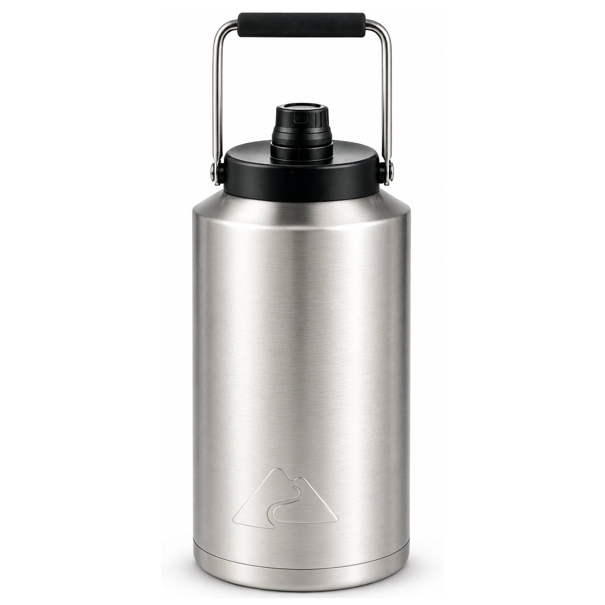 Ozark Trail 1 Gallon 128 Oz Stainless Steel Vacuum Insulated Water Jug with Handle, Flip Spout, Silver