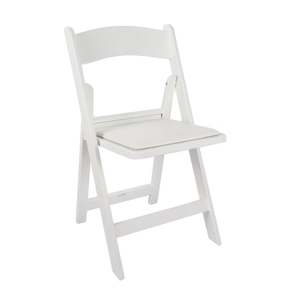 Mainstays Banquet Padded Resin Folding Chair, White, Set of 2