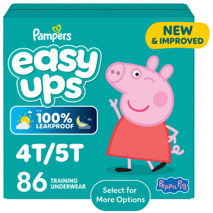 Pampers Easy Ups Peppa Potty Training Pants Girls Size 6 4T-5T, 86 Count (Select for More Options)