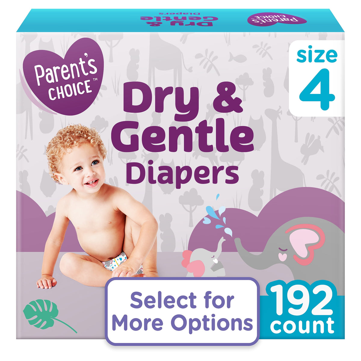 Parent's Choice Dry & Gentle Diapers Size 4, 192 Count (Select for More Options)